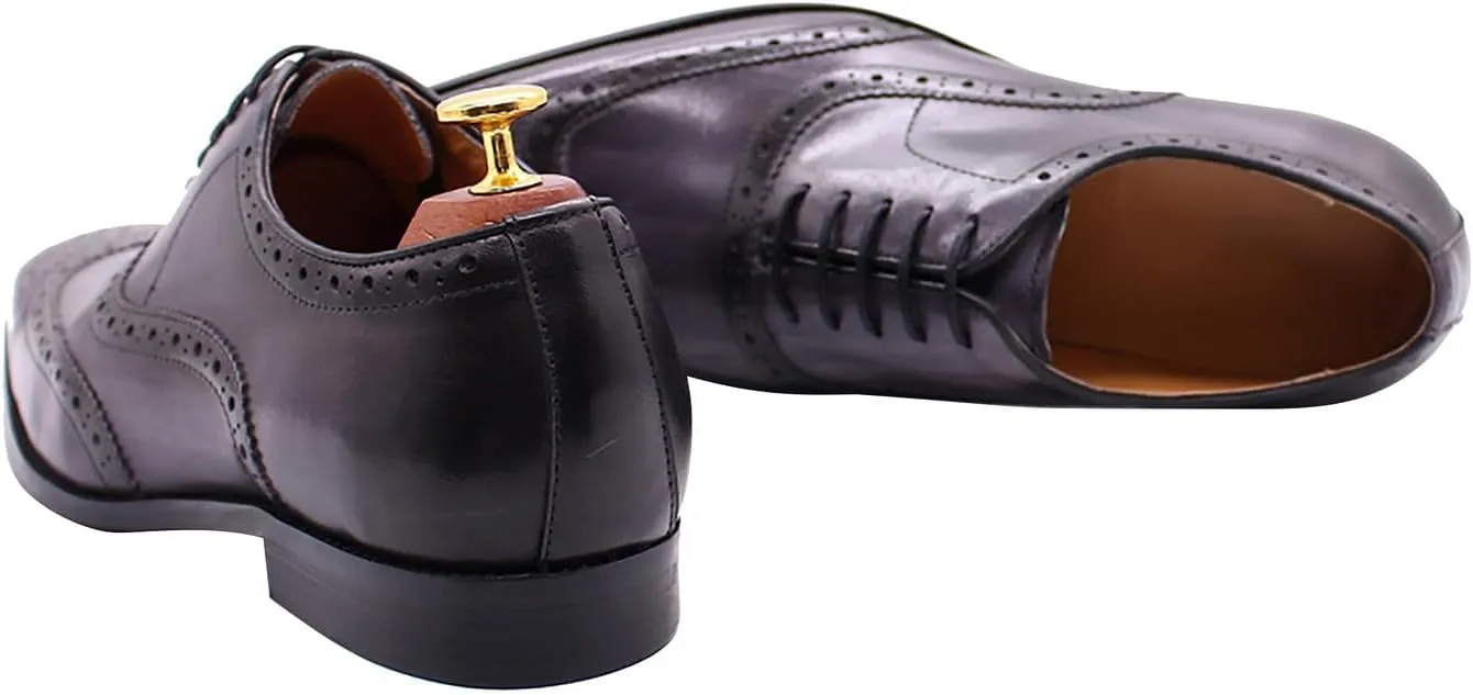 Men's Oxfords Dress Formal Wingtips Brogues Suit Shoes Genuine Leather Tuxedo Wedding Business Casual Comfortable Prom Shoes for Men