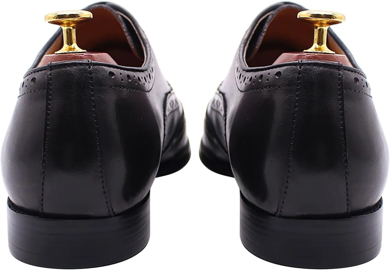 Men's Oxfords Dress Formal Wingtips Brogues Suit Shoes Genuine Leather Tuxedo Wedding Business Casual Comfortable Prom Shoes for Men