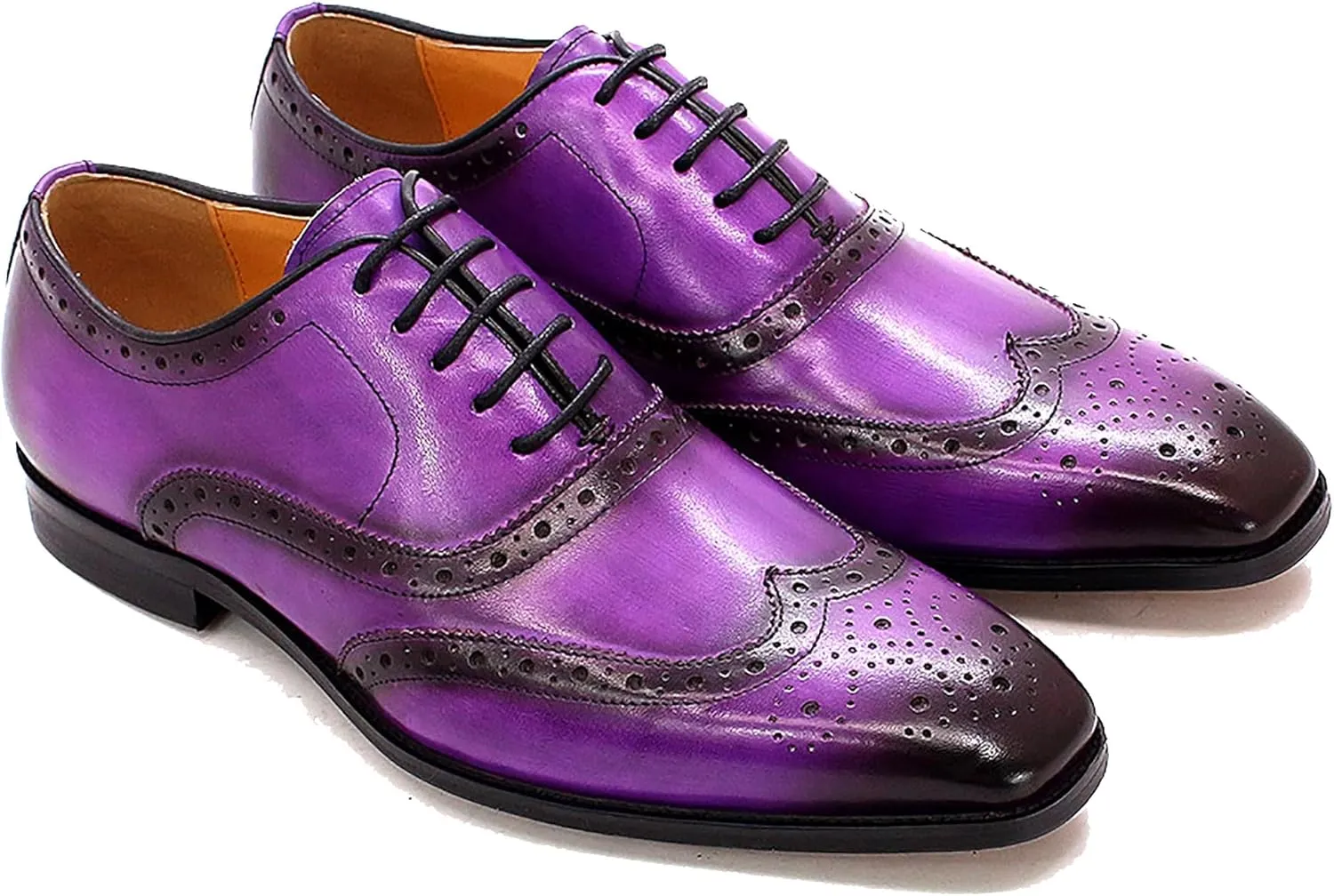 Men's Oxfords Dress Formal Wingtips Brogues Suit Shoes Genuine Leather Tuxedo Wedding Business Casual Comfortable Prom Shoes for Men