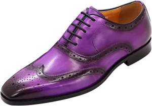Men's Oxfords Dress Formal Wingtips Brogues Suit Shoes Genuine Leather Tuxedo Wedding Business Casual Comfortable Prom Shoes for Men