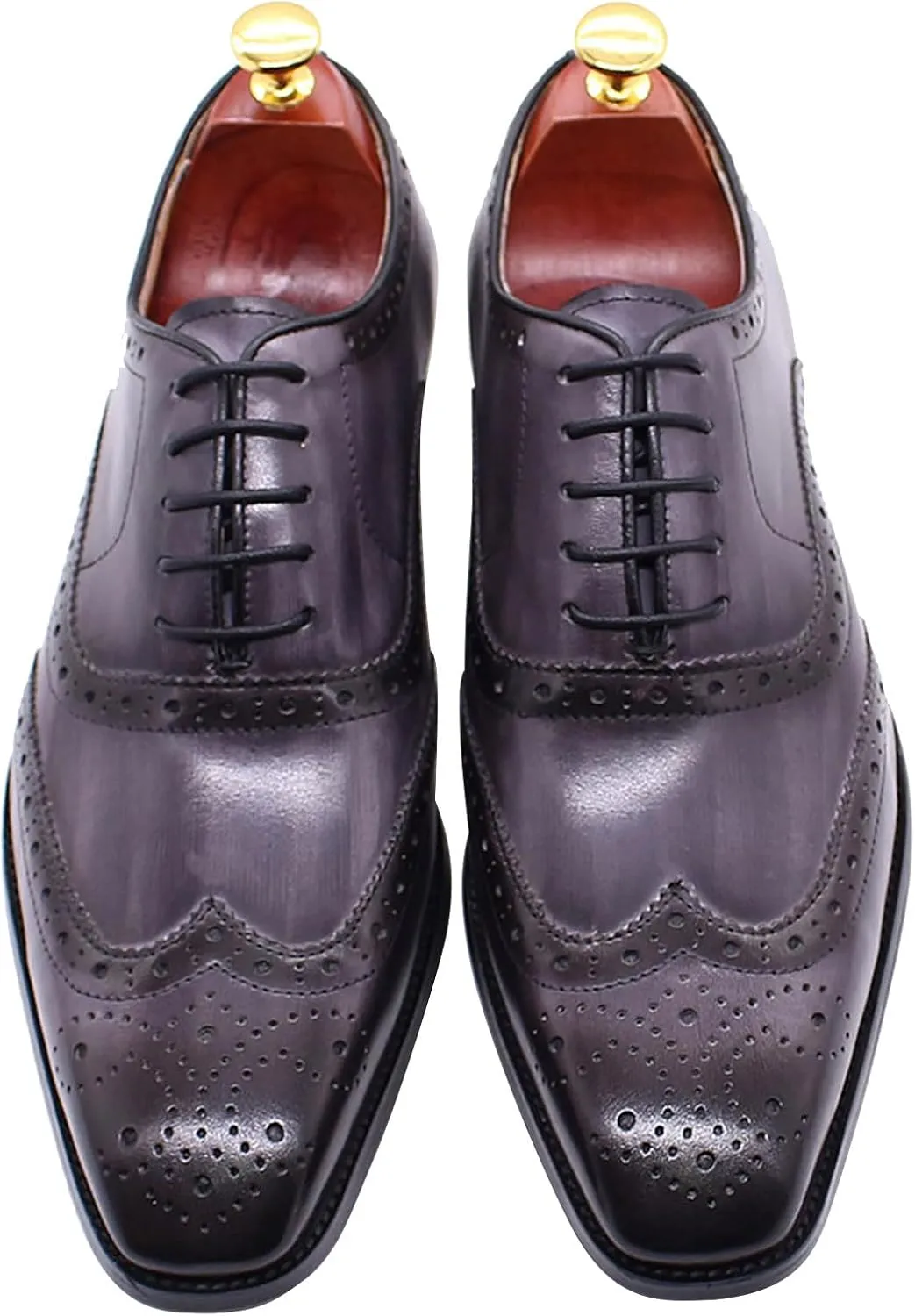 Men's Oxfords Dress Formal Wingtips Brogues Suit Shoes Genuine Leather Tuxedo Wedding Business Casual Comfortable Prom Shoes for Men