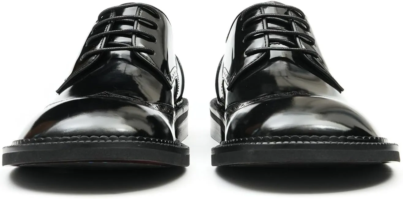 Mens Oxfords Formal Dress Derby Fashion Patent Leather Square Toe Wingtip Brogue Shoes Prom Wedding Tuxedo Business Causal Shoes for Men