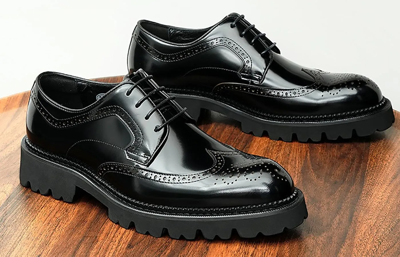 Men's Oxfords Formal Dress Derby Fashion Prom Wingtip Brogue Patent Leather Shoes Wedding Tuxedo Business Causal Shoes for Men
