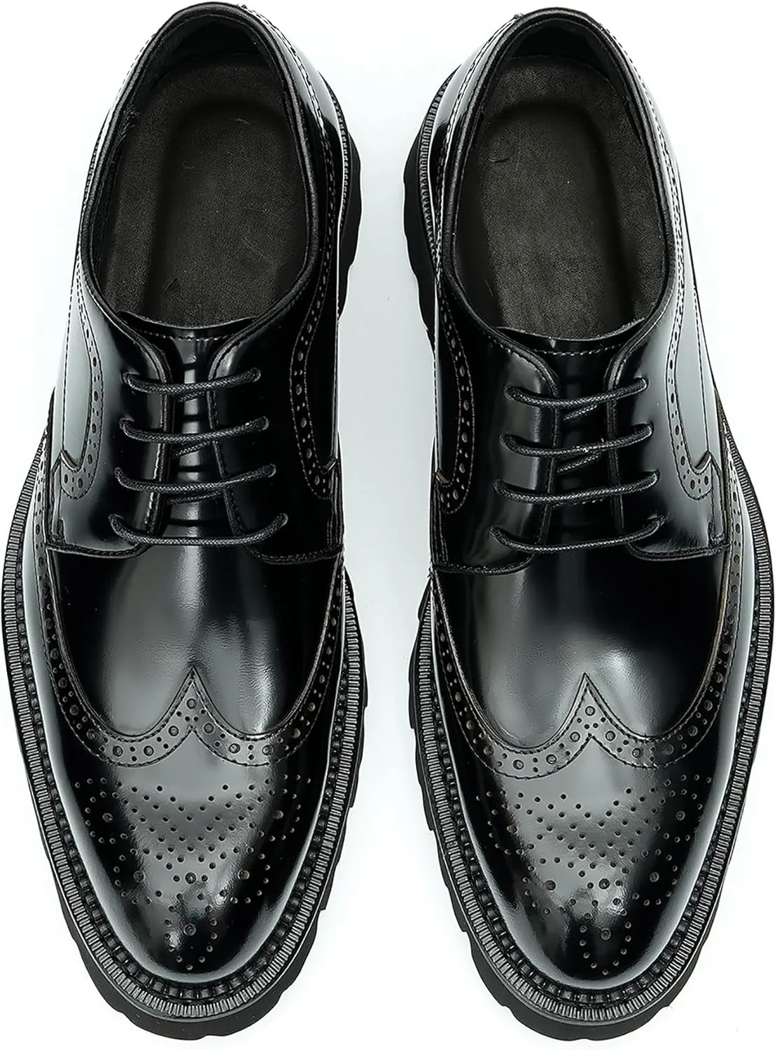 Men's Oxfords Formal Dress Derby Fashion Prom Wingtip Brogue Patent Leather Shoes Wedding Tuxedo Business Causal Shoes for Men