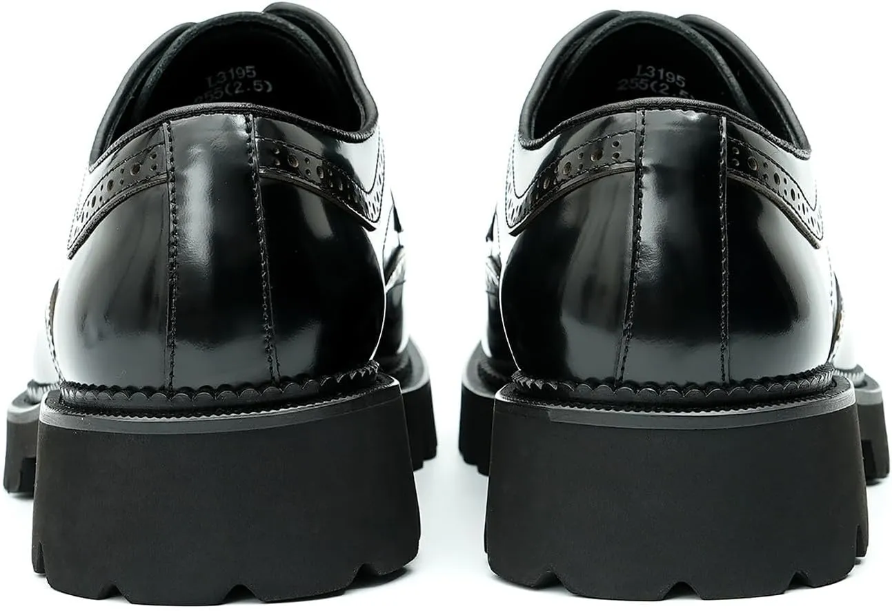 Men's Oxfords Formal Dress Derby Fashion Prom Wingtip Brogue Patent Leather Shoes Wedding Tuxedo Business Causal Shoes for Men