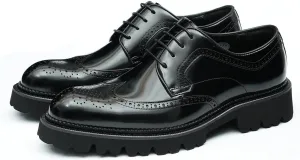 Men's Oxfords Formal Dress Derby Fashion Prom Wingtip Brogue Patent Leather Shoes Wedding Tuxedo Business Causal Shoes for Men