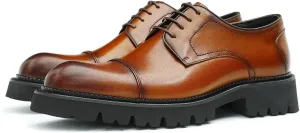 Men's Oxfords Formal Dress Genuine Leather Derby Fashion Business Causal Tuxedo Shoes Wedding Prom Shoes for Men