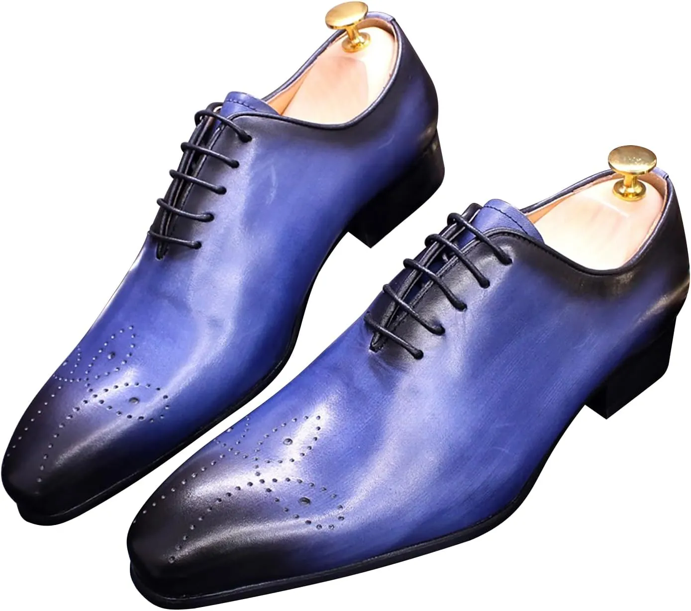 Mens Oxfords Formal Dress Genuine Leather Handmade Derby Casual Brogues Oxfords Tuxedo Fashion Walking Shoes for Men