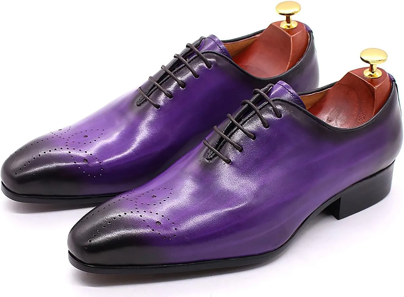 Mens Oxfords Formal Dress Genuine Leather Handmade Derby Casual Brogues Oxfords Tuxedo Fashion Walking Shoes for Men