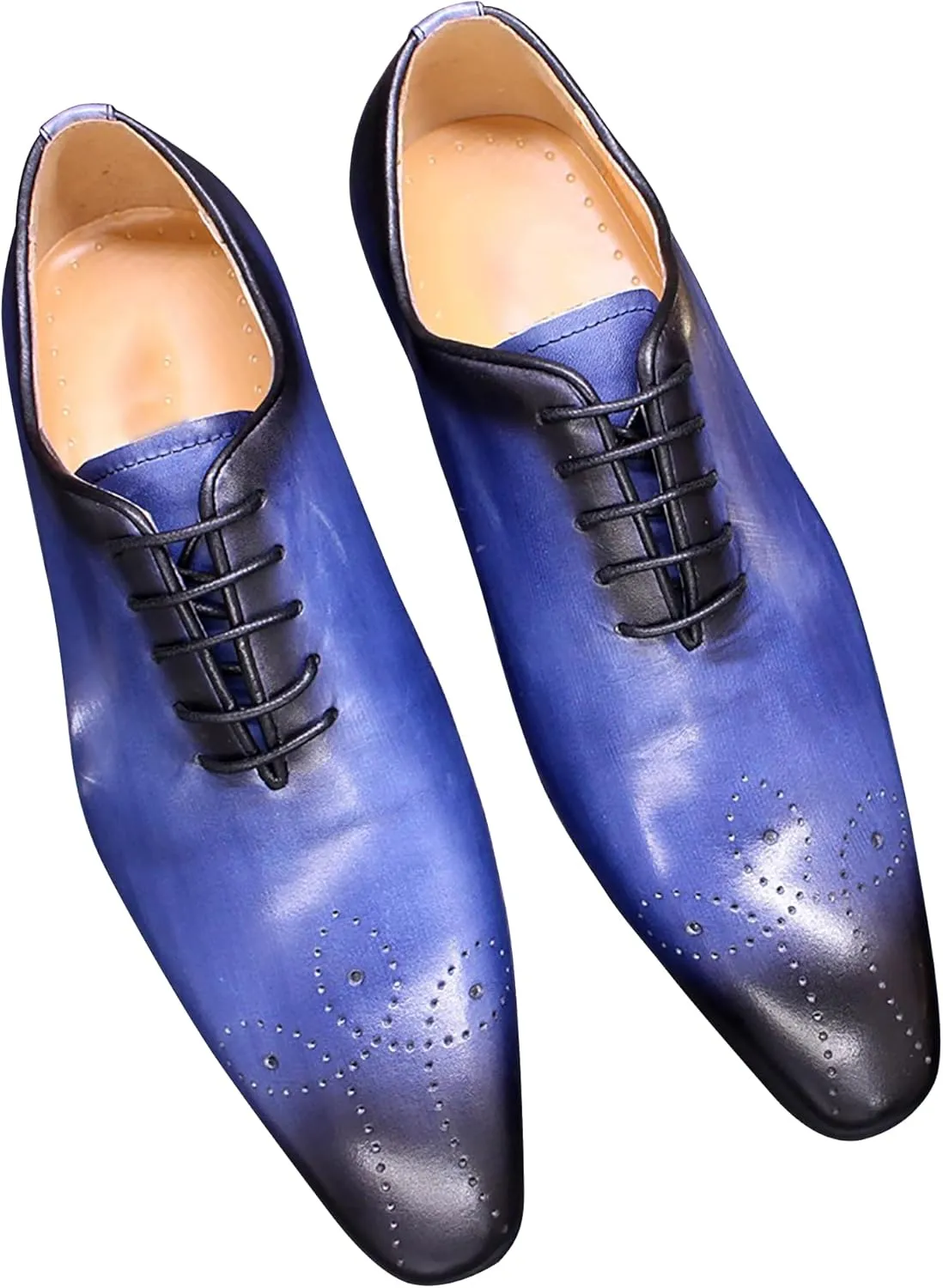 Mens Oxfords Formal Dress Genuine Leather Handmade Derby Casual Brogues Oxfords Tuxedo Fashion Walking Shoes for Men