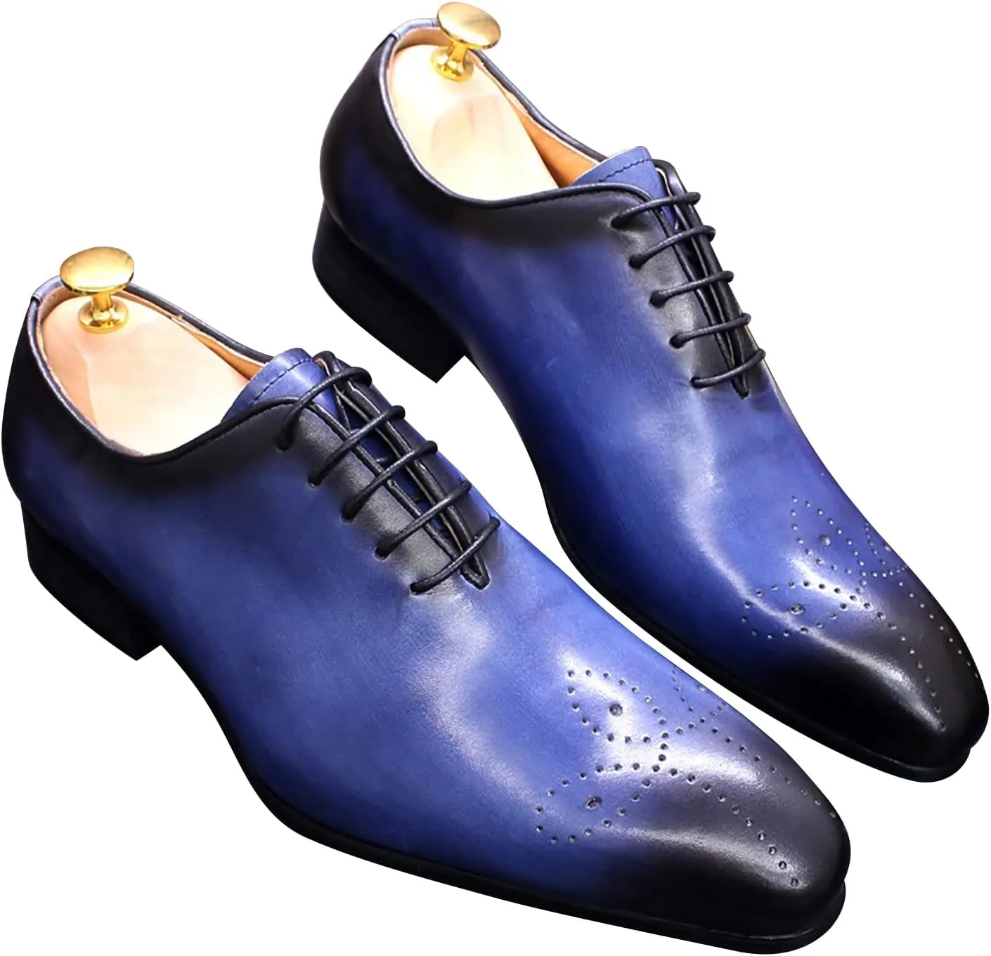 Mens Oxfords Formal Dress Genuine Leather Handmade Derby Casual Brogues Oxfords Tuxedo Fashion Walking Shoes for Men