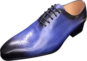 Mens Oxfords Formal Dress Genuine Leather Handmade Derby Casual Brogues Oxfords Tuxedo Fashion Walking Shoes for Men