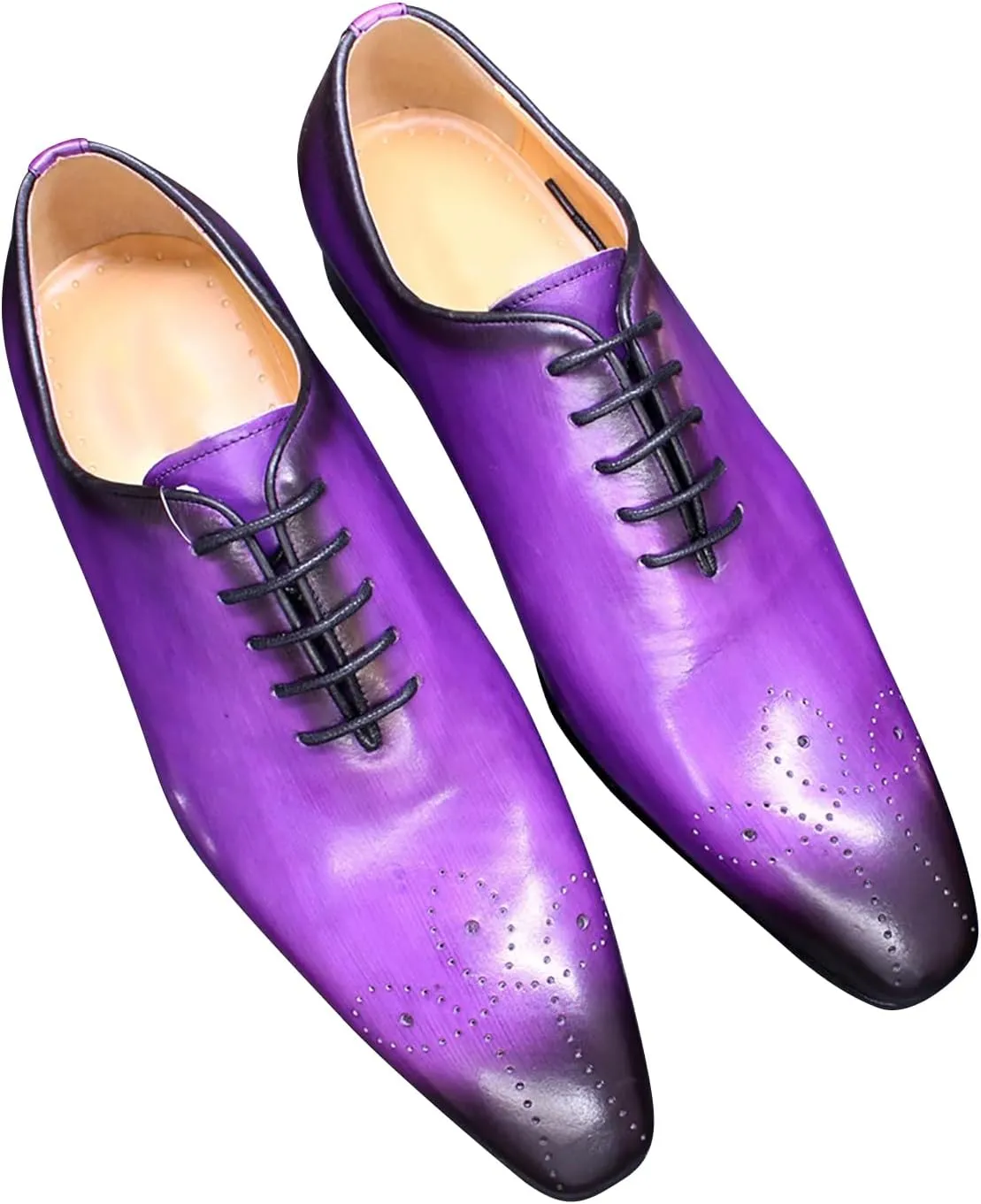 Mens Oxfords Formal Dress Genuine Leather Handmade Derby Casual Brogues Oxfords Tuxedo Fashion Walking Shoes for Men