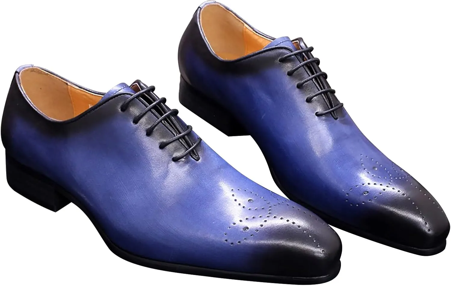 Mens Oxfords Formal Dress Genuine Leather Handmade Derby Casual Brogues Oxfords Tuxedo Fashion Walking Shoes for Men