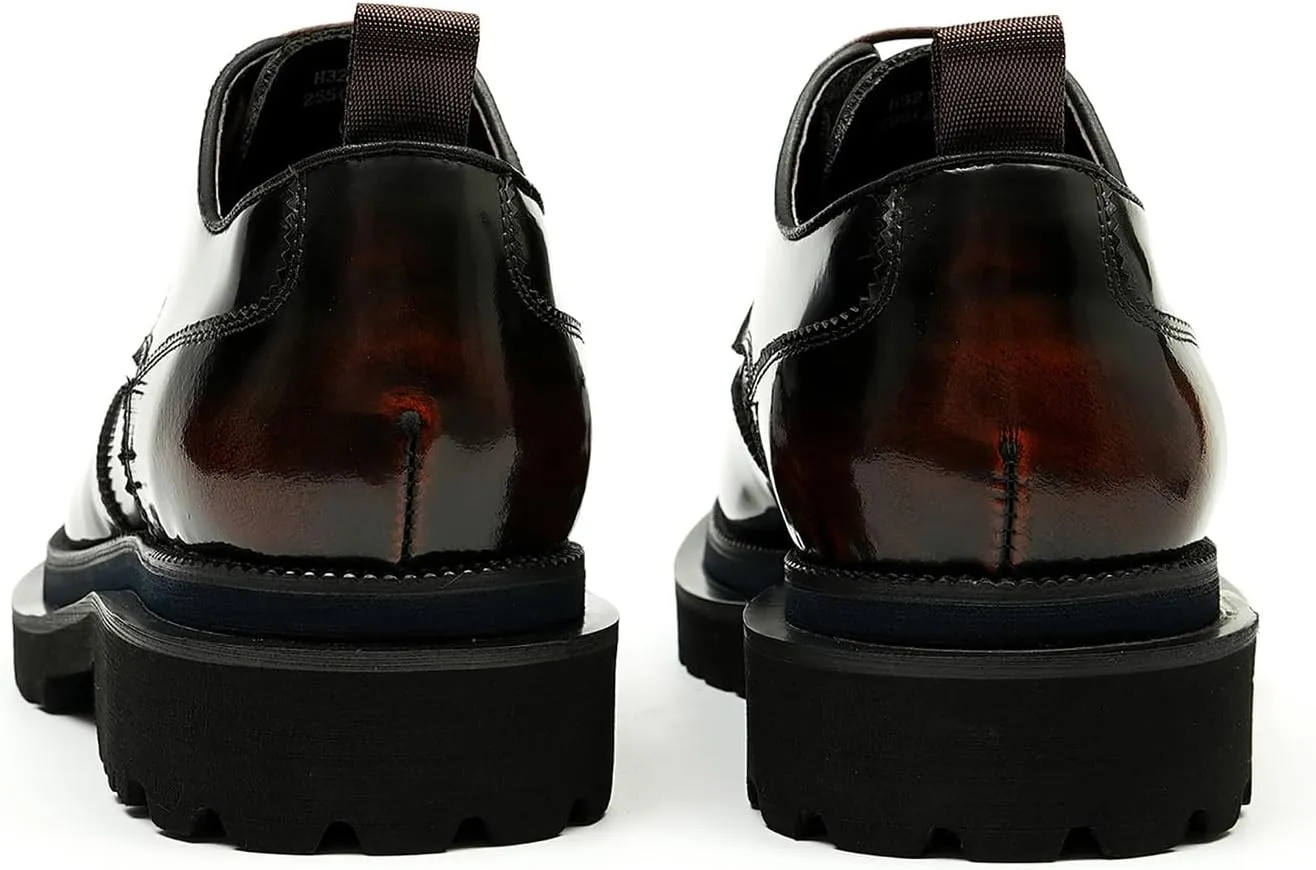 Mens Oxfords Formal Dress Genuine Leather Wingtips Brogues Derby Fahion Prom Wedding Business Casual Comfort Thick Sole Walking Shoes