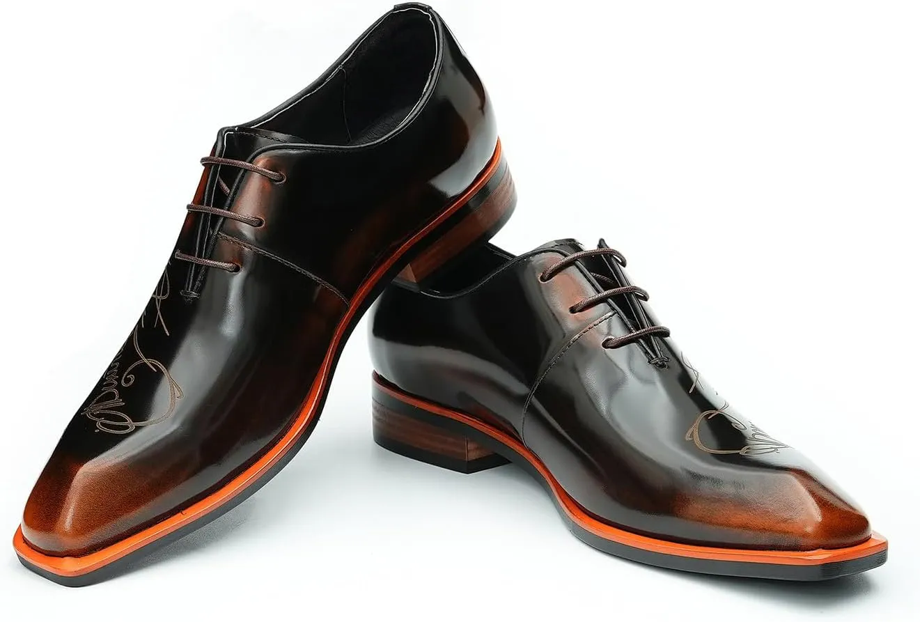 Men's Oxfords Formal Dress Patent Leather Derby Fashion Business Wedding Prom Tuxedo Casual Carve Oxford Walking Shoes for Men