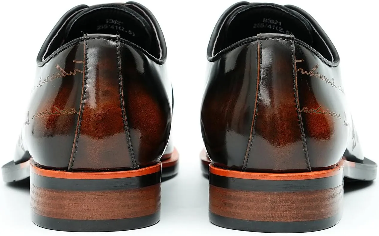 Men's Oxfords Formal Dress Patent Leather Derby Fashion Business Wedding Prom Tuxedo Casual Carve Oxford Walking Shoes for Men