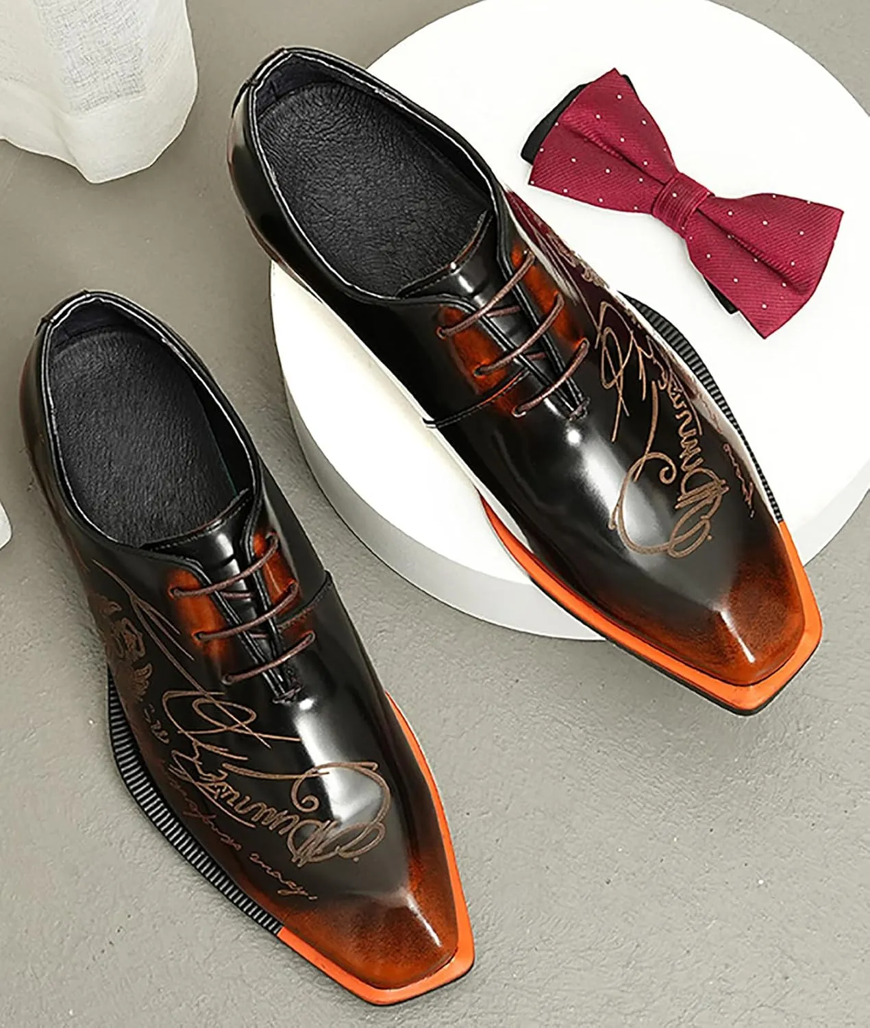 Men's Oxfords Formal Dress Patent Leather Derby Fashion Business Wedding Prom Tuxedo Casual Carve Oxford Walking Shoes for Men