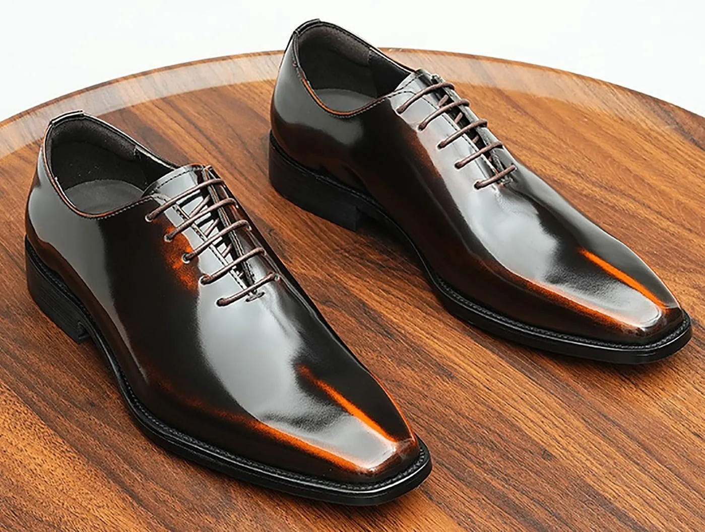 Mens Oxfords Formal Dress Shoes Fashion Prom Wedding Derby Business Tuxedo Patent Leather Whole Cut Oxfords Shoes for Men