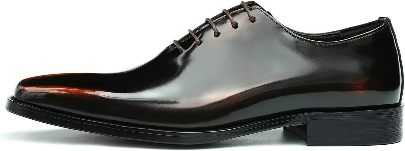 Mens Oxfords Formal Dress Shoes Fashion Prom Wedding Derby Business Tuxedo Patent Leather Whole Cut Oxfords Shoes for Men