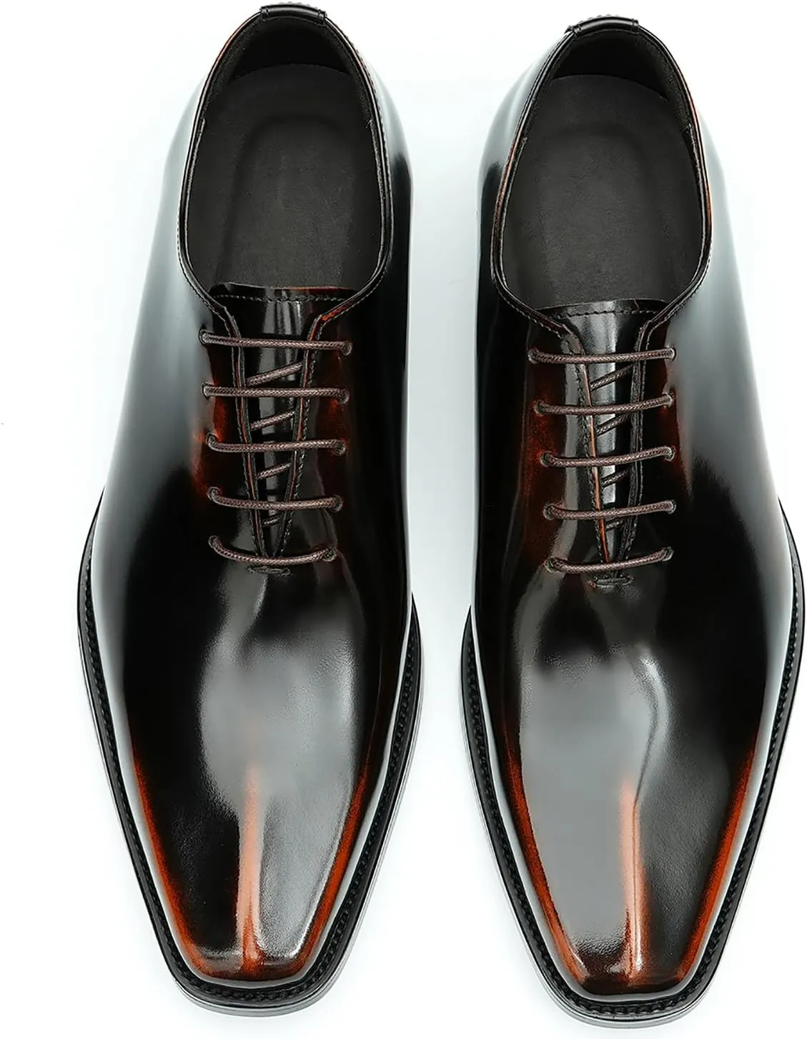 Mens Oxfords Formal Dress Shoes Fashion Prom Wedding Derby Business Tuxedo Patent Leather Whole Cut Oxfords Shoes for Men