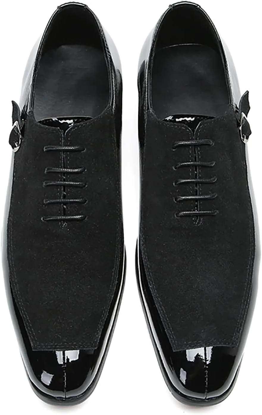 Mens Oxfords Formal Dress Suede Wingtip Toe Derby Fashion Business Casual Two Tone Comfortable Shoes Prom Wedding Tuxedo Shoes for Men
