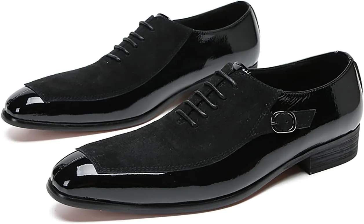 Mens Oxfords Formal Dress Suede Wingtip Toe Derby Fashion Business Casual Two Tone Comfortable Shoes Prom Wedding Tuxedo Shoes for Men