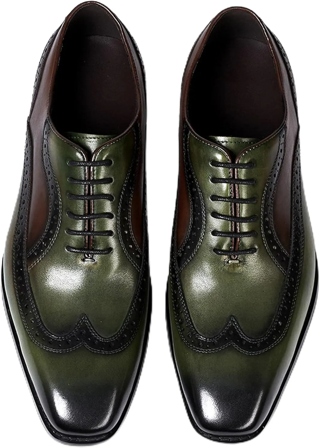 Mens Oxfords Formal Dress Suit Shoes Genunie Leather Wingtip Brogues Modern Derby Fashion Prom Wedding Business Casual Comfortable Tuxedo Shoes for Men