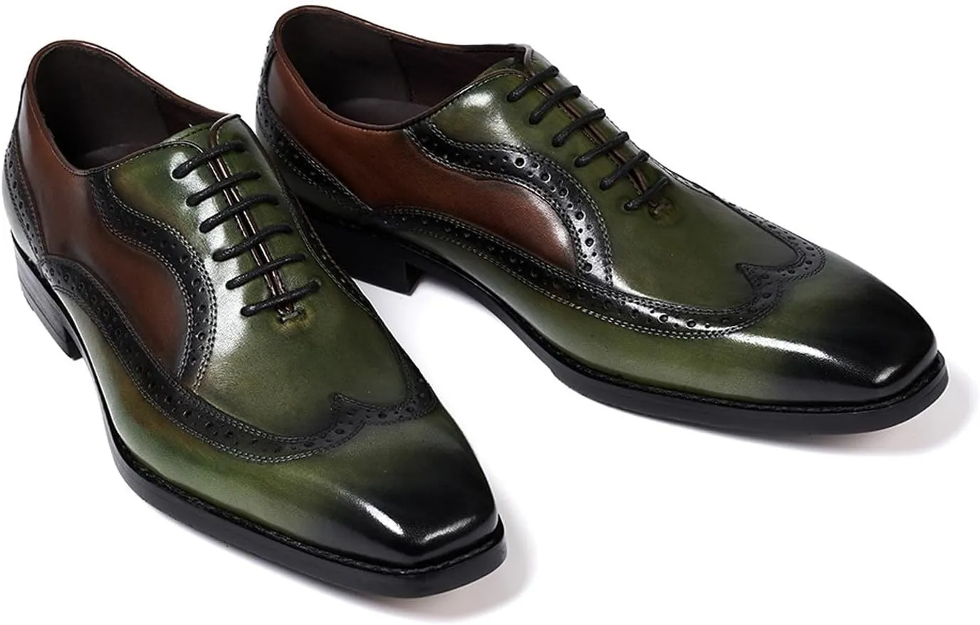 Mens Oxfords Formal Dress Suit Shoes Genunie Leather Wingtip Brogues Modern Derby Fashion Prom Wedding Business Casual Comfortable Tuxedo Shoes for Men