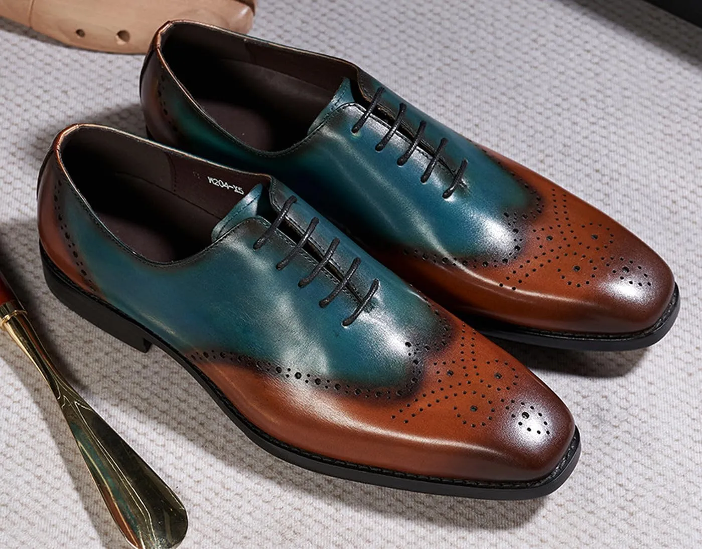Mens Oxfords Formal Dress Suit Shoes Men's Fashion Modern Genunie Leather Wingtip Brogues Derby Prom Wedding Business Causal Two Tone Tuxedo Shoes for Men