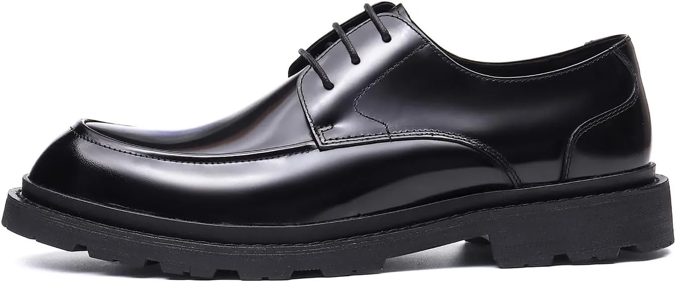 Mens Oxfords Wedding Dress Derby Genuine Leather Prom Business Casual Shoes Fashion Tuxedo Brown Dress Shoes for Men