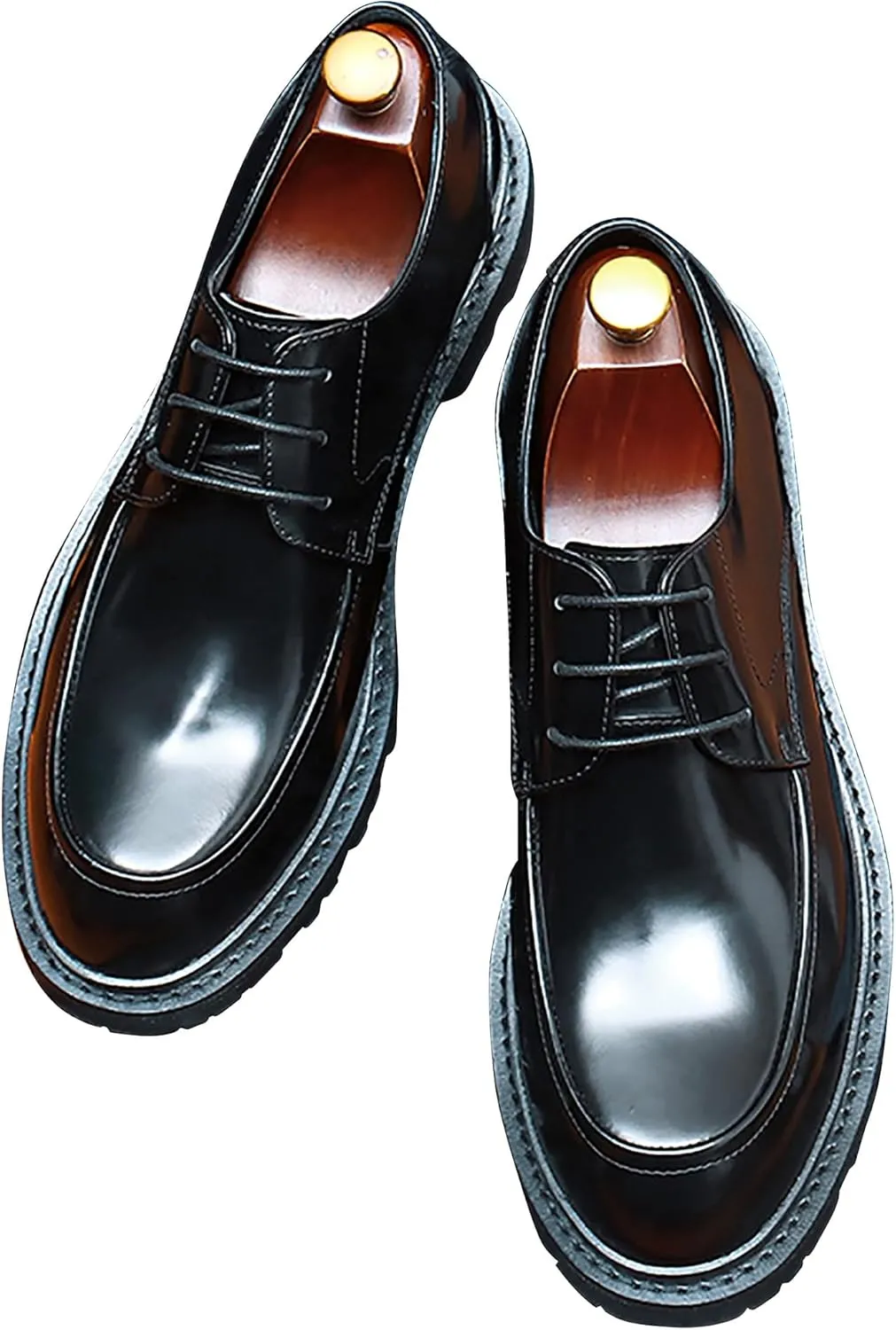 Mens Oxfords Wedding Dress Derby Genuine Leather Prom Business Casual Shoes Fashion Tuxedo Brown Dress Shoes for Men