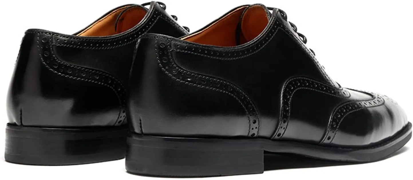 Men’s Oxfords Wingtip Full Brogues Carved Calf Shoes for Business,Casual