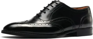 Men’s Oxfords Wingtip Full Brogues Carved Calf Shoes for Business,Casual