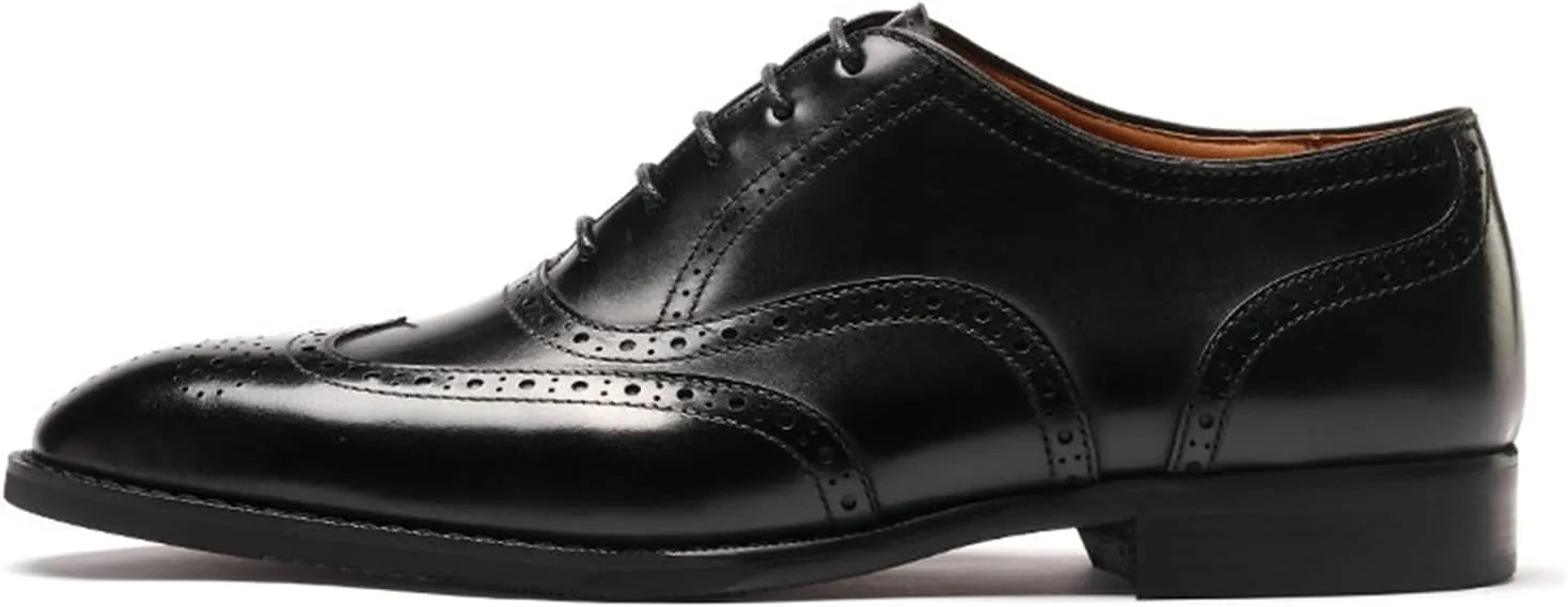 Men’s Oxfords Wingtip Full Brogues Carved Calf Shoes for Business,Casual