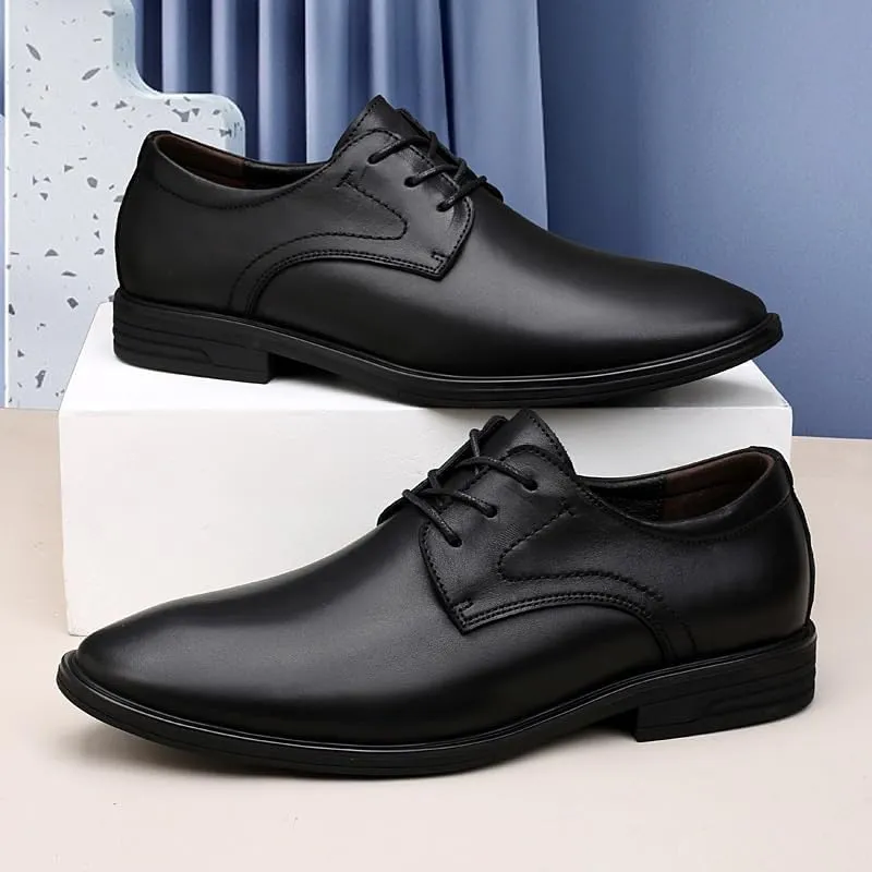 Men's Pointed Toe Oxford Shoes - Fashion Leather Lace-Up Dress Shoes for Business & Formal