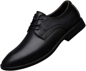 Men's Pointed Toe Oxford Shoes - Fashion Leather Lace-Up Dress Shoes for Business & Formal