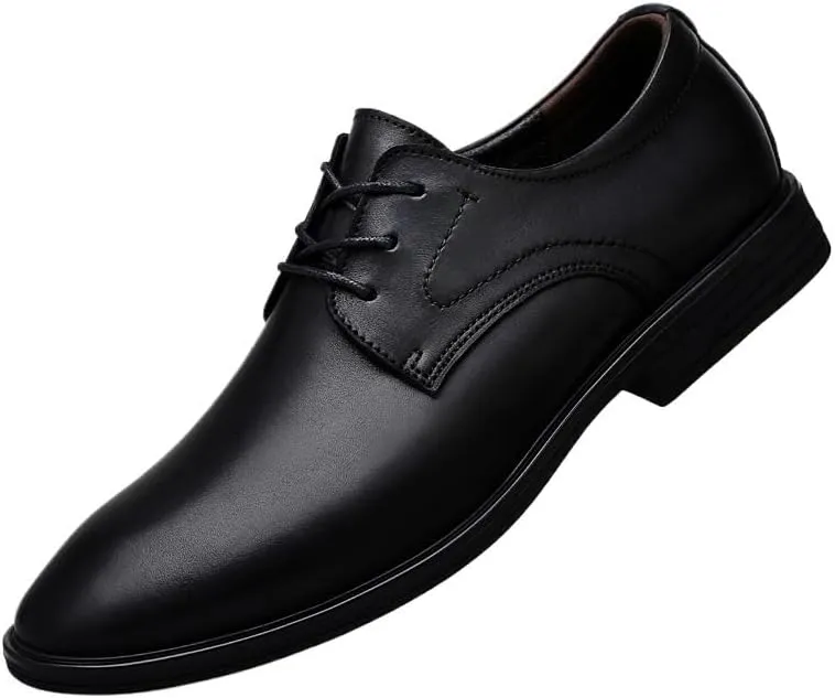Men's Pointed Toe Oxford Shoes - Fashion Leather Lace-Up Dress Shoes for Business & Formal