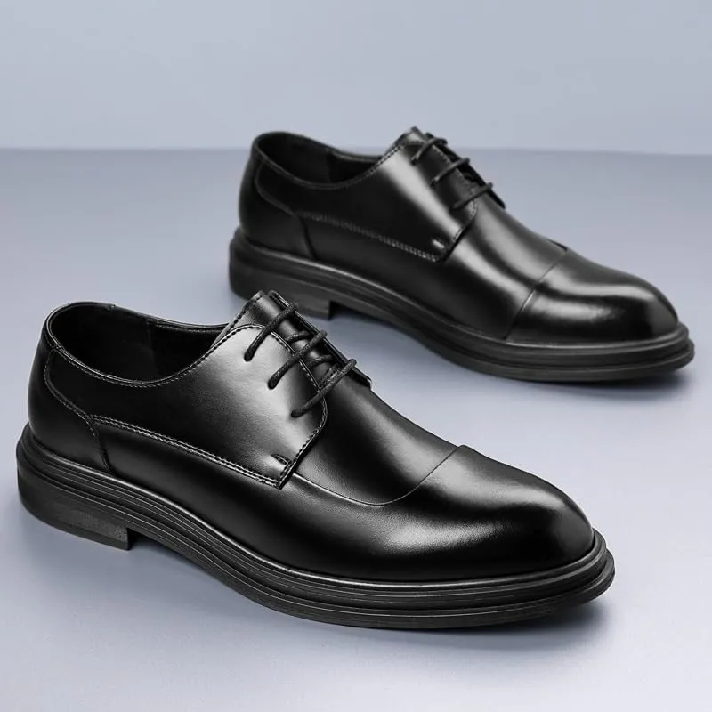 Men's Retro Genuine Leather Dress Shoes Soft-Soled Non-Slip Oxfords Shoes Fashion Casual Comfortable Walking Shoes for Men