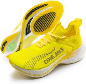 Men's Road Running Shoes Marathon Running Shoes Carbon Fiber Plate Running Shoes Wide with Arch Support Lightweight Breathable Sneakers ONEMIX Light Armor 21601
