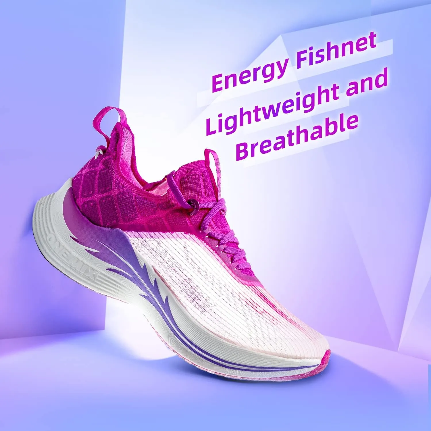 Men's Road Running Shoes Marathon Running Shoes Carbon Fiber Plate Running Shoes Wide with Arch Support Lightweight Breathable Sneakers ONEMIX Light Armor 21601