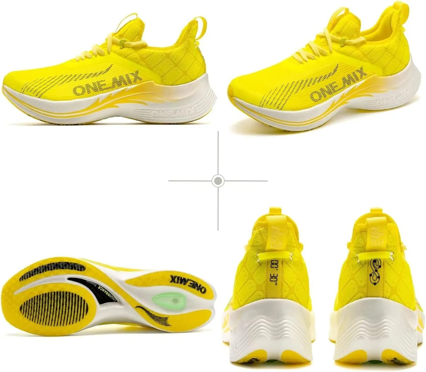 Men's Road Running Shoes Marathon Running Shoes Carbon Fiber Plate Running Shoes Wide with Arch Support Lightweight Breathable Sneakers ONEMIX Light Armor 21601