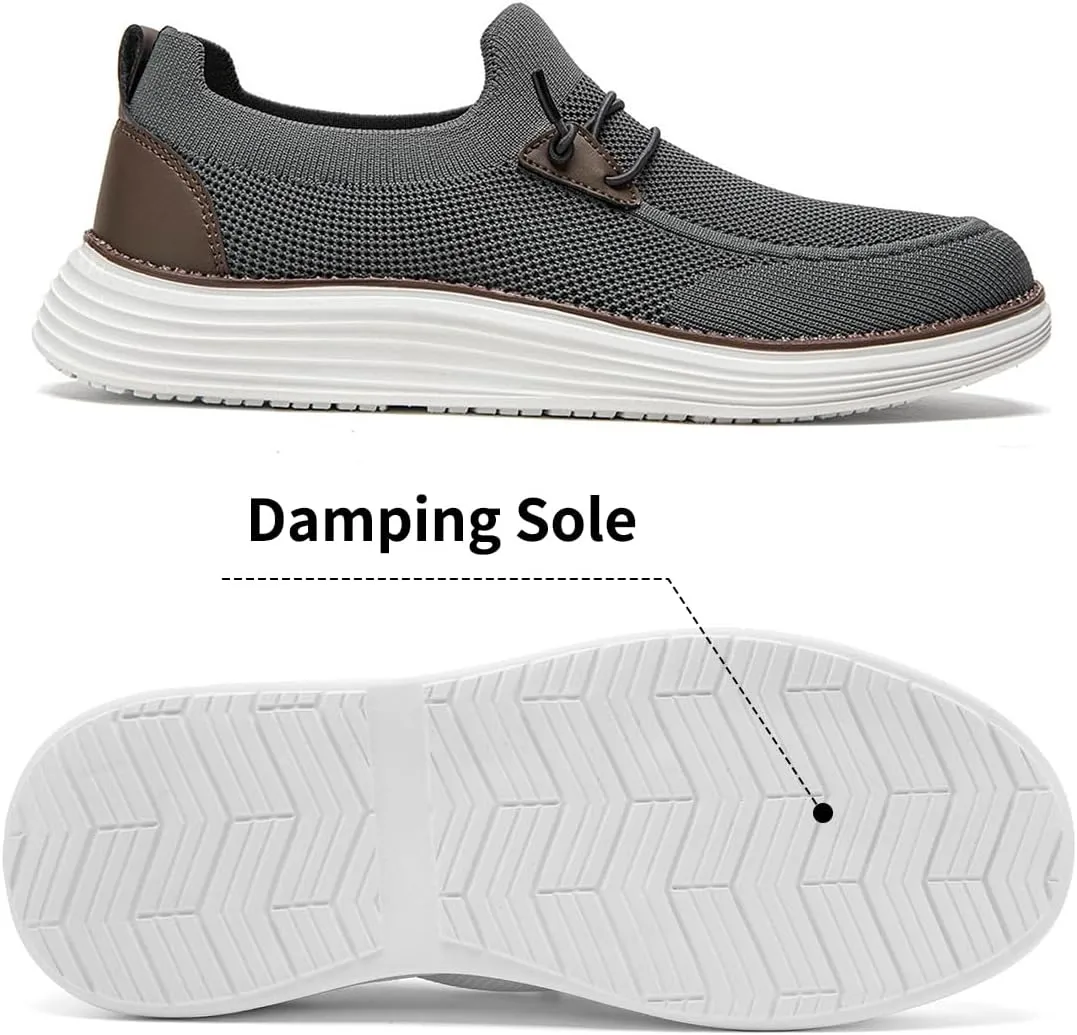 Mens Slip on Loafers Boat Shoes Non Slip Walking Shoes Running Shoes Fashion Sneakers for Men Comfort Lightweight Breathable Casual Office Shoes