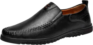 Mens Slip on Shoes Black Comfort Orthopedic Dress Shoe 2025 Fashion Brogue Footwear Casual Loafers Formal Sneakers