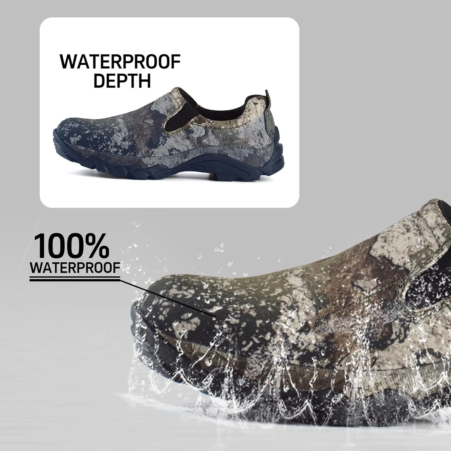 Men's Slip On Shoes Waterproof Walking Shoes Lightweight Camo Garden Shoes