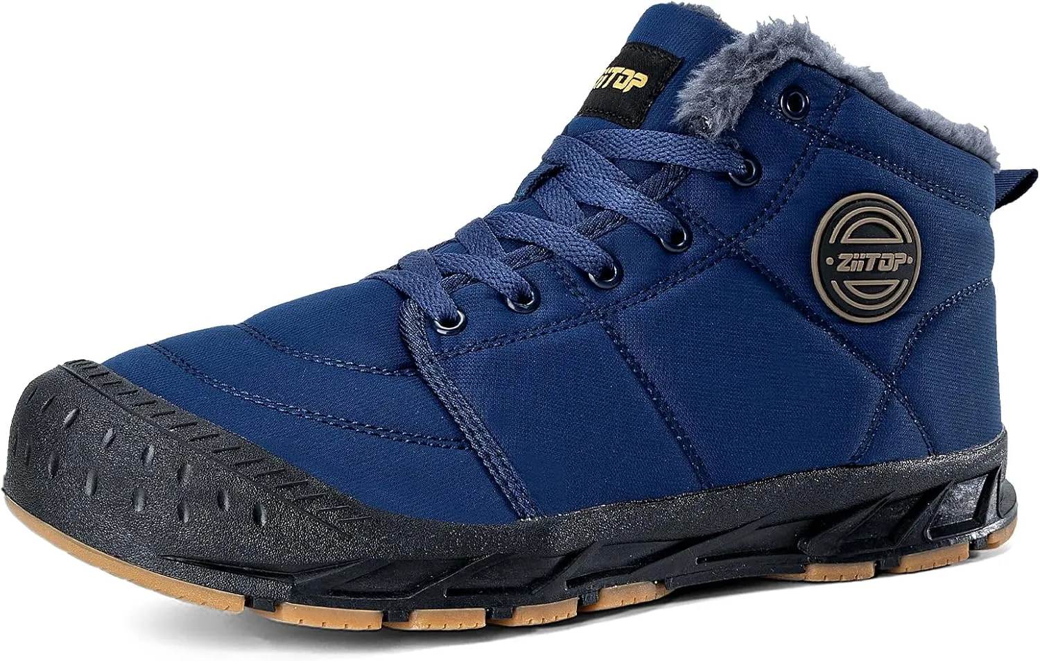 Mens Snow Boots, Mens Winter Boots, Mens Winter Trekking Snow Boots, Winter Boots for Men Waterproof Fur Lined Warm Winter Boots Men Lace up Snow Ankle Shoes Outdoor Anti-Slip Lightweight Hiking Boot