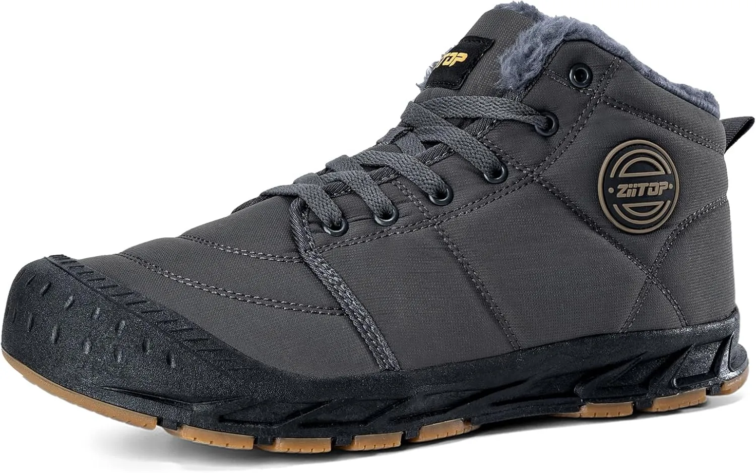 Mens Snow Boots, Mens Winter Boots, Mens Winter Trekking Snow Boots, Winter Boots for Men Waterproof Fur Lined Warm Winter Boots Men Lace up Snow Ankle Shoes Outdoor Anti-Slip Lightweight Hiking Boot