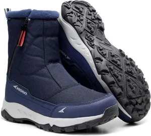 Mens Snow Boots Waterproof,Casual Lightweight Fur Lined Winter Sneakers for Men,Comfortable Anti-Slip Cold-Weather Warm Winter Work Boots