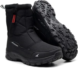 Mens Snow Boots Waterproof,Casual Lightweight Fur Lined Winter Sneakers for Men,Comfortable Anti-Slip Cold-Weather Warm Winter Work Boots