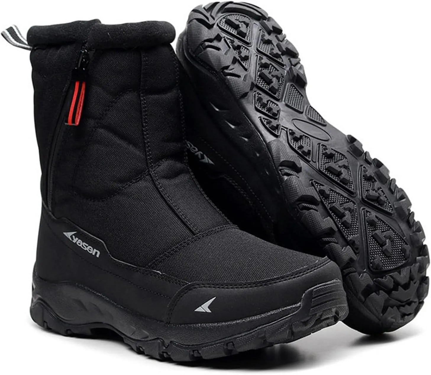 Mens Snow Boots Waterproof,Casual Lightweight Fur Lined Winter Sneakers for Men,Comfortable Anti-Slip Cold-Weather Warm Winter Work Boots